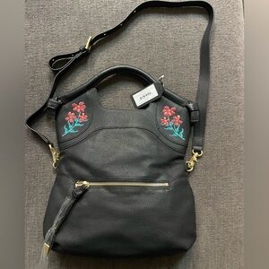 Foley+Corinna Flowerbed Creek Lady Tote Black Embroidered Women's Bag NWT